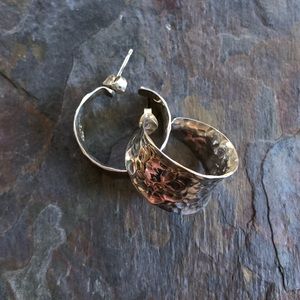 Hammered sterling statement hoops